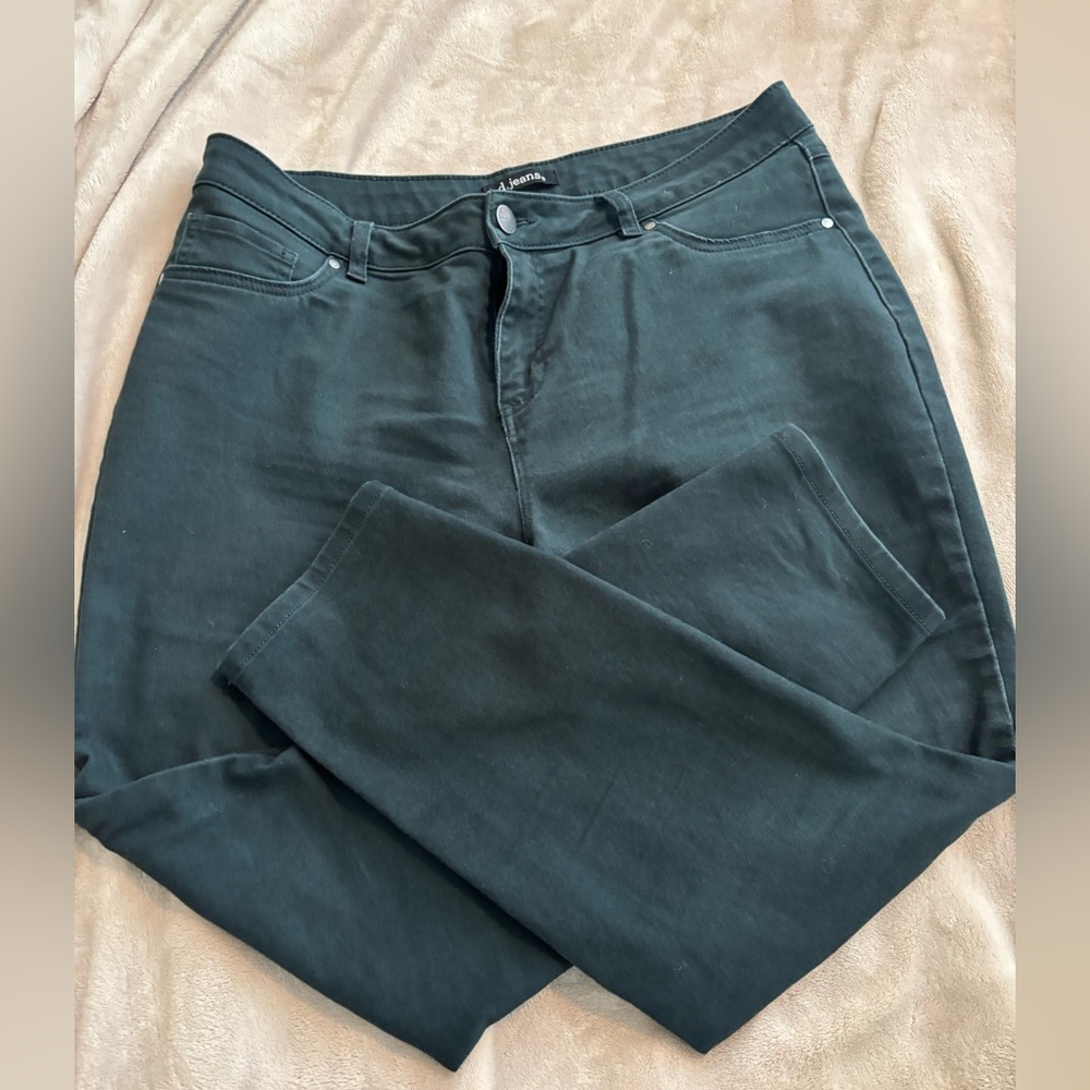 d. jeans Forest Green Skinny Straight Leg Jeans sz 14